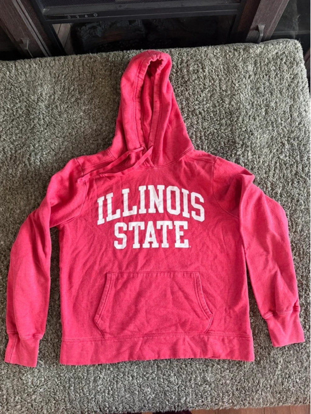 Red Illinois State Hoodie Sweatshirt Medium